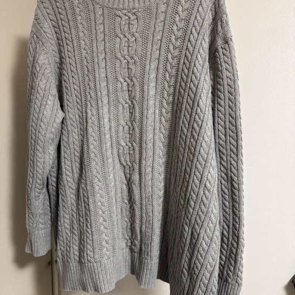 Light Grey Cable Knit Sweater 3x - Picture 2 of 3